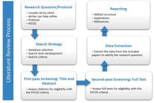 Diagram showing an overview of the literature review process